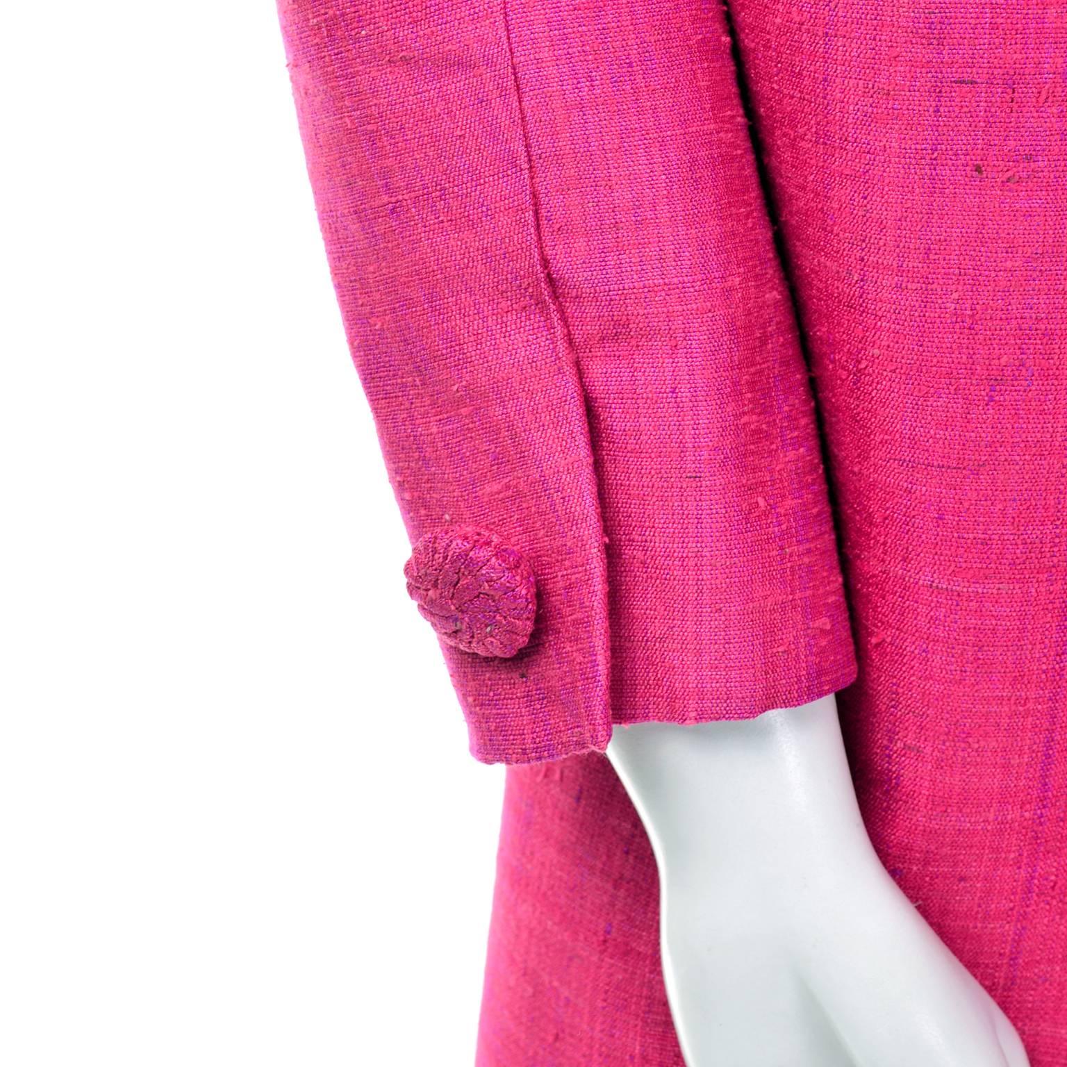Women's 1960s Pink Silk Vintage Evening Coat Haz'ls Exclusives Made in Hong Kong