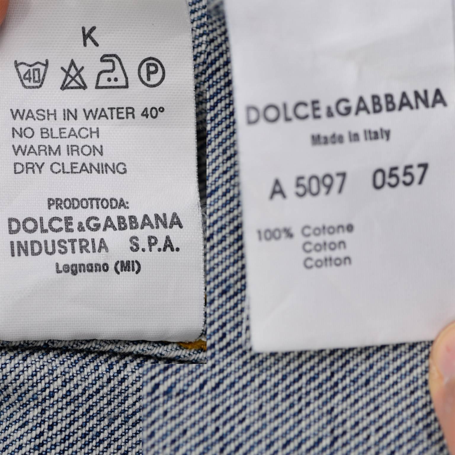 Gray Dolce & Gabbana Distressed Jean Denim Jacket Italy Size 2