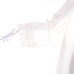 1980s Off White Calvin Klein Sheer Organza Vintage Jacket or Long Tunic Top