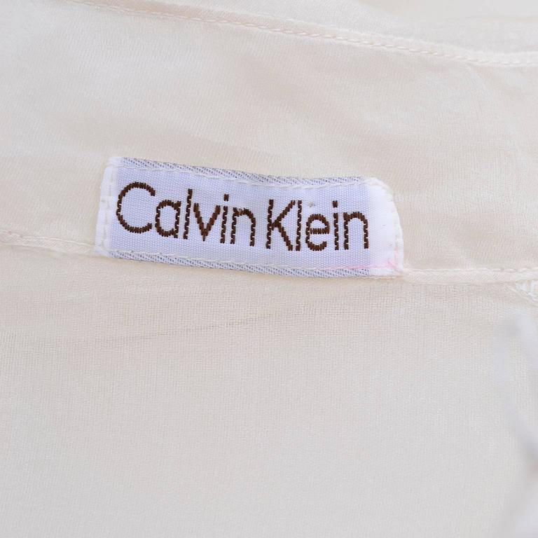 1980s Off White Calvin Klein Sheer 