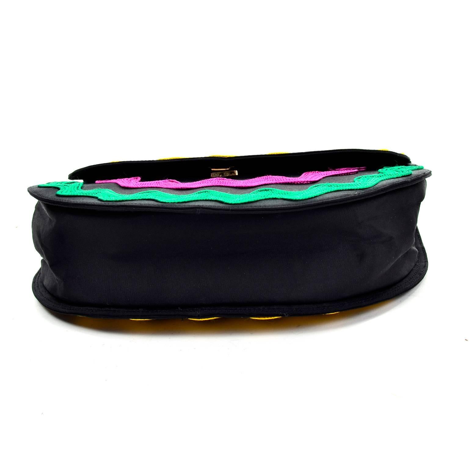 Black Moschino Multi Color Vintage Handbag