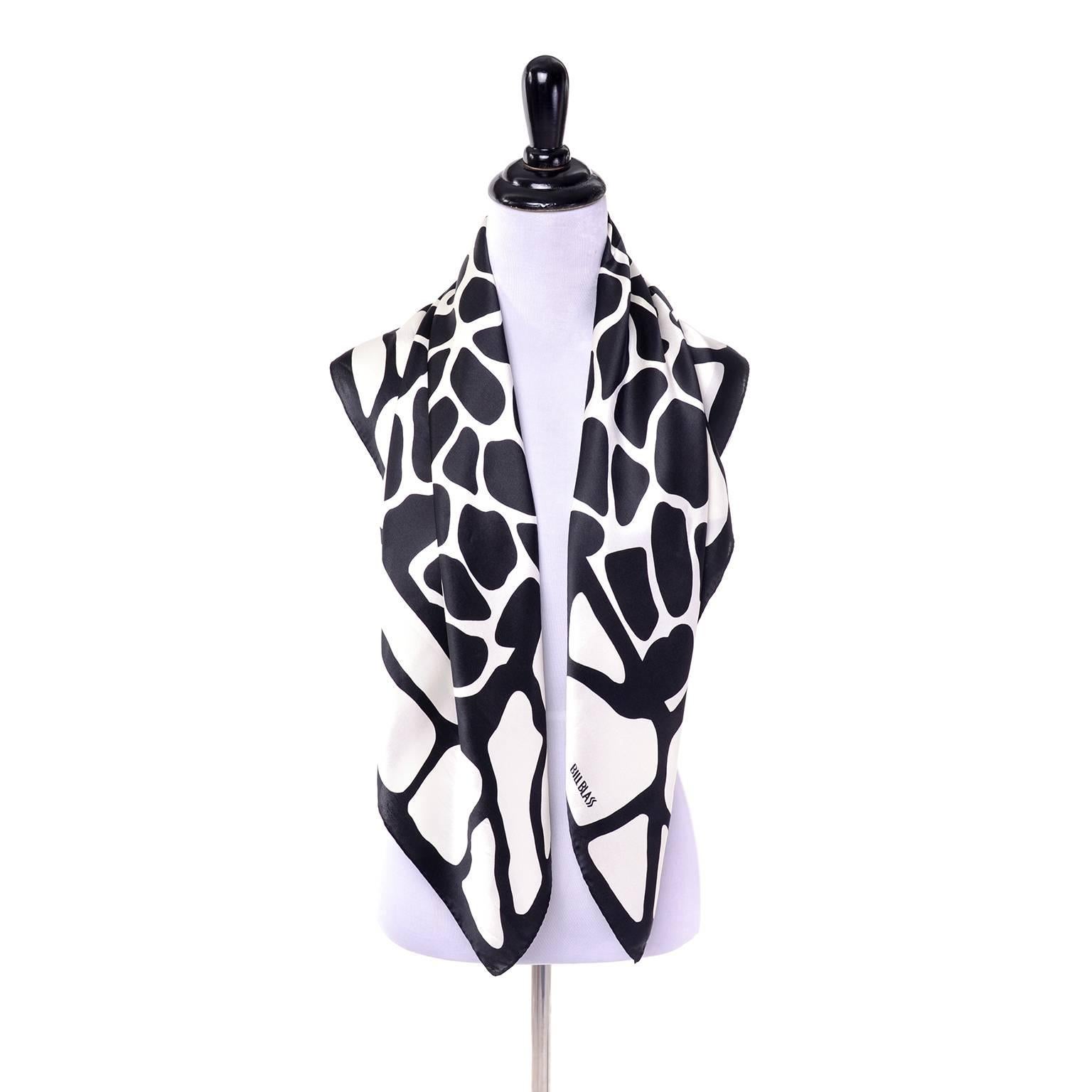 black and white silk scarf