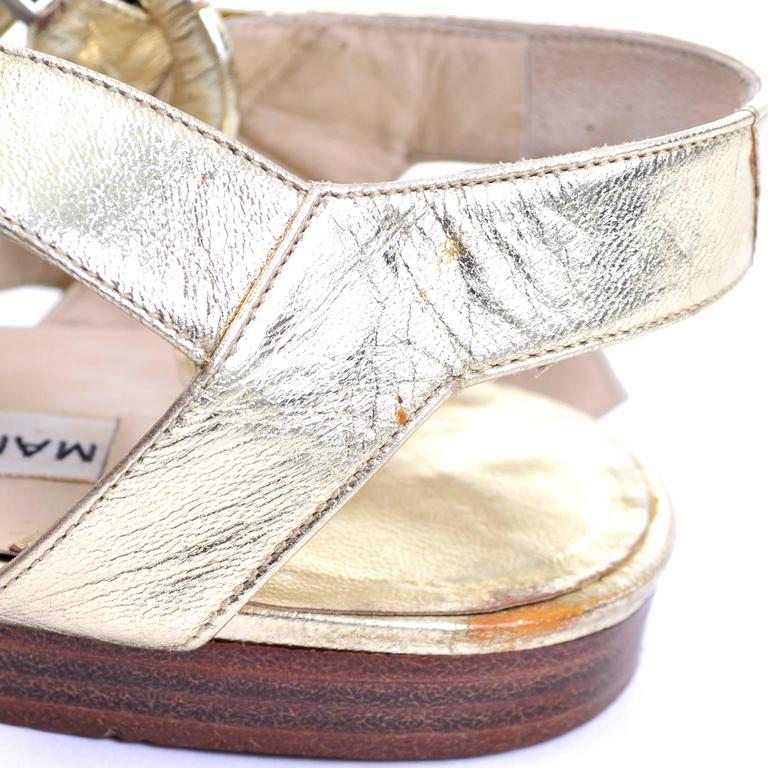 manolo blahnik gold flats