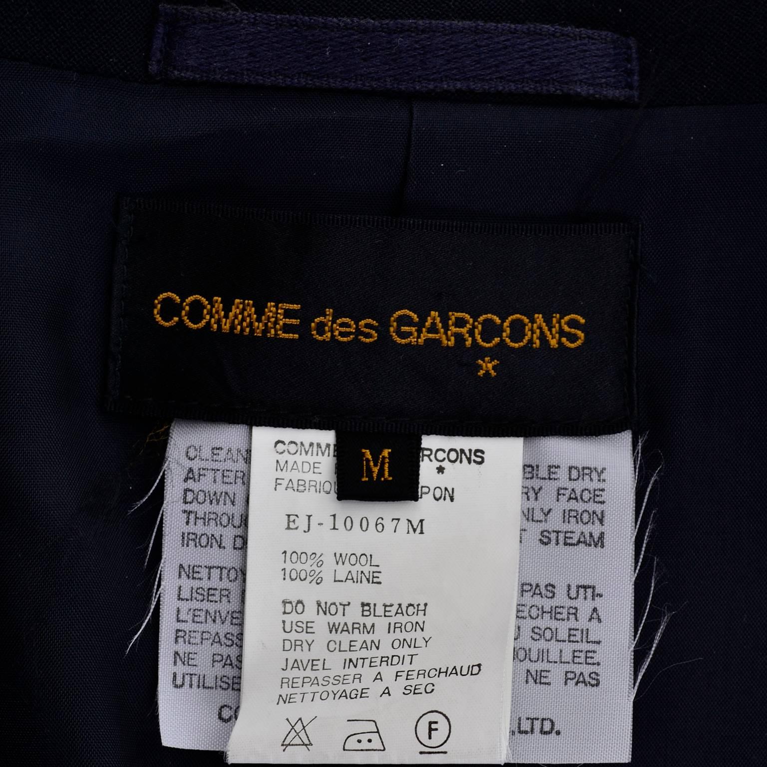 Comme des Garcons Black Wool Cutaway Open Front Short Jacket Blazer 6