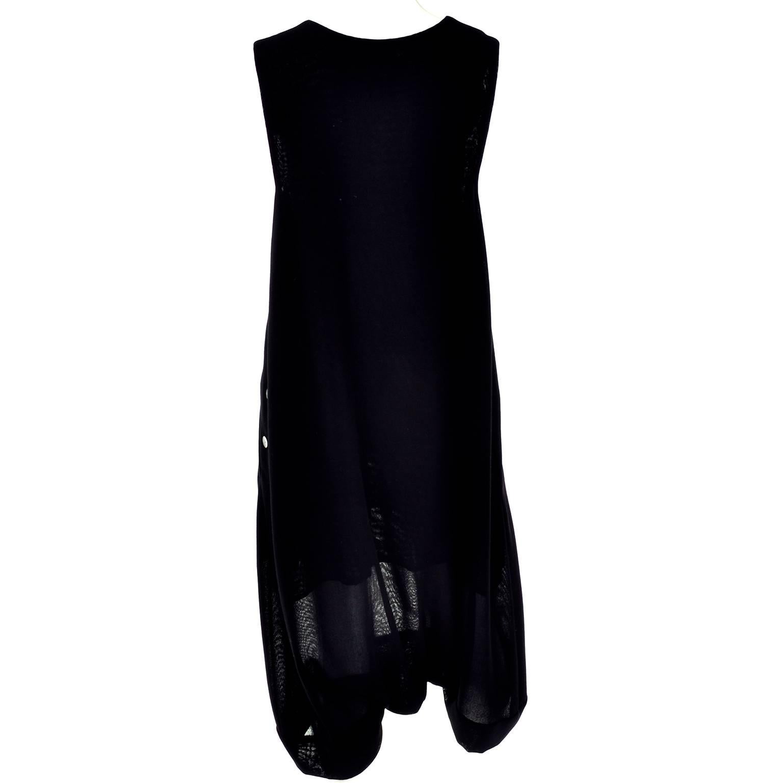 1990s Issey Miyake Lightweight 100% Wool Drop Crotch Jumpsuit Romper Dress 1