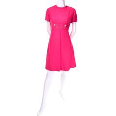 1960s Emma Domb Pink Dress and Coat Suit Ensemble Excellent Condition