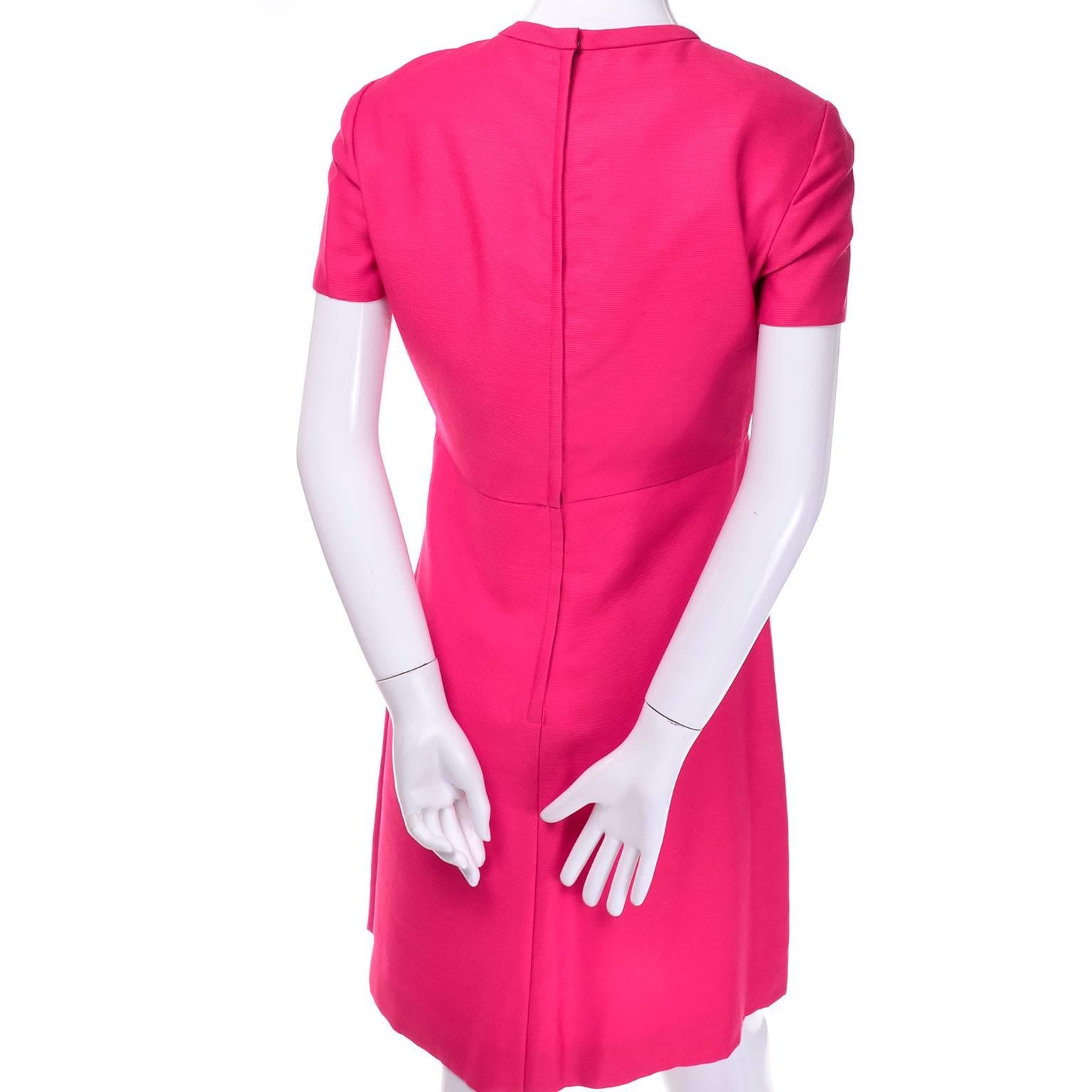 1960s Emma Domb Pink Dress and Coat Suit Ensemble Excellent Condition 3