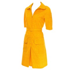 Vintage Marimekko Vintage Summer Dress Orange Yellow Cotton Print