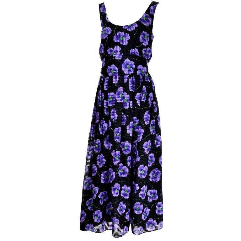 black dress with purple flowers