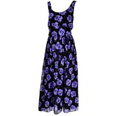 Anthony Muto Vintage Purple & Black Floral Dress Size 4 11