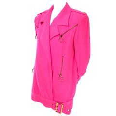 1980s Pink Cashmere Blend Jonathan Boutique Vintage Oversized Jacket 