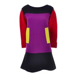 1980s Christian Lacroix Paris Vintage Color Block Dress Size 8/10 6
