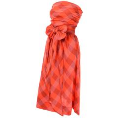 Claire McCardell Dress Townley Vintage Orange Plaid Strapless Sundress 2
