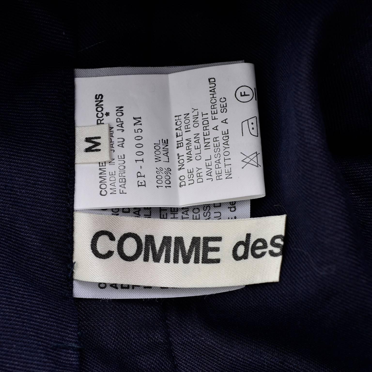 Women's Comme des Garcons Long Shorts Midnight Wool Oversized Medium
