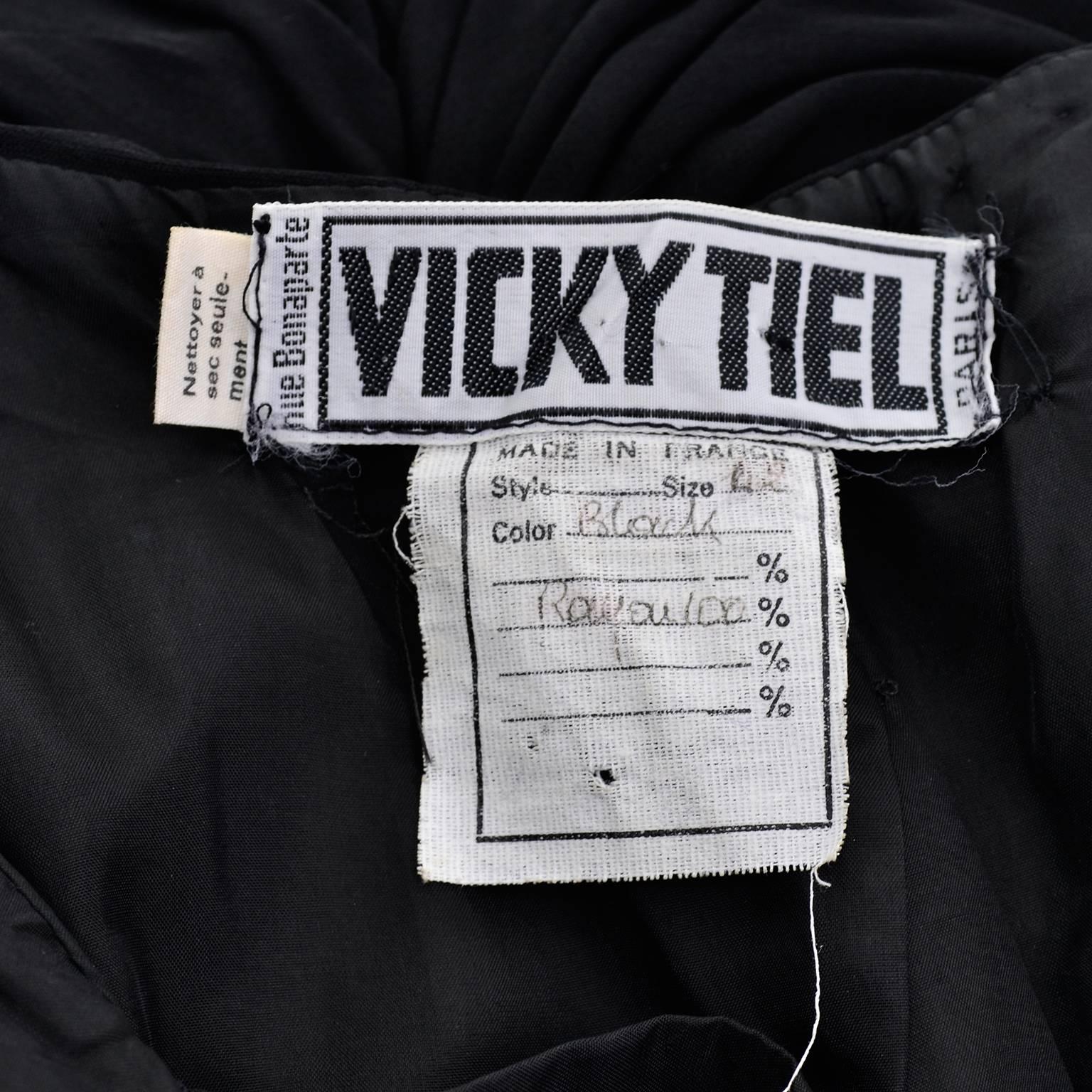 Vicky Tiel Documented Vintage 1986 Bodycon Strapless Black Dress W/ Heart Bodice 4