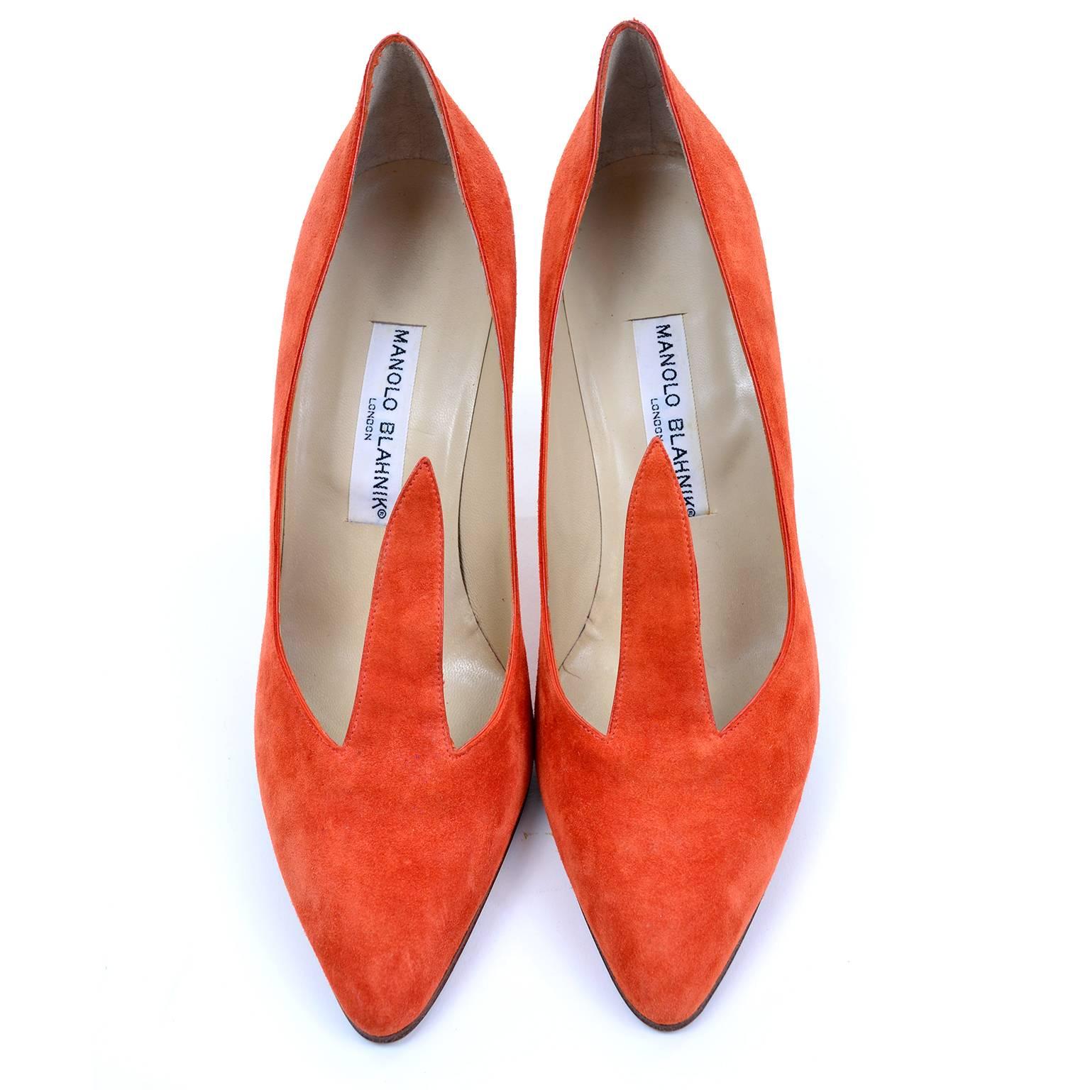 orange suede shoes