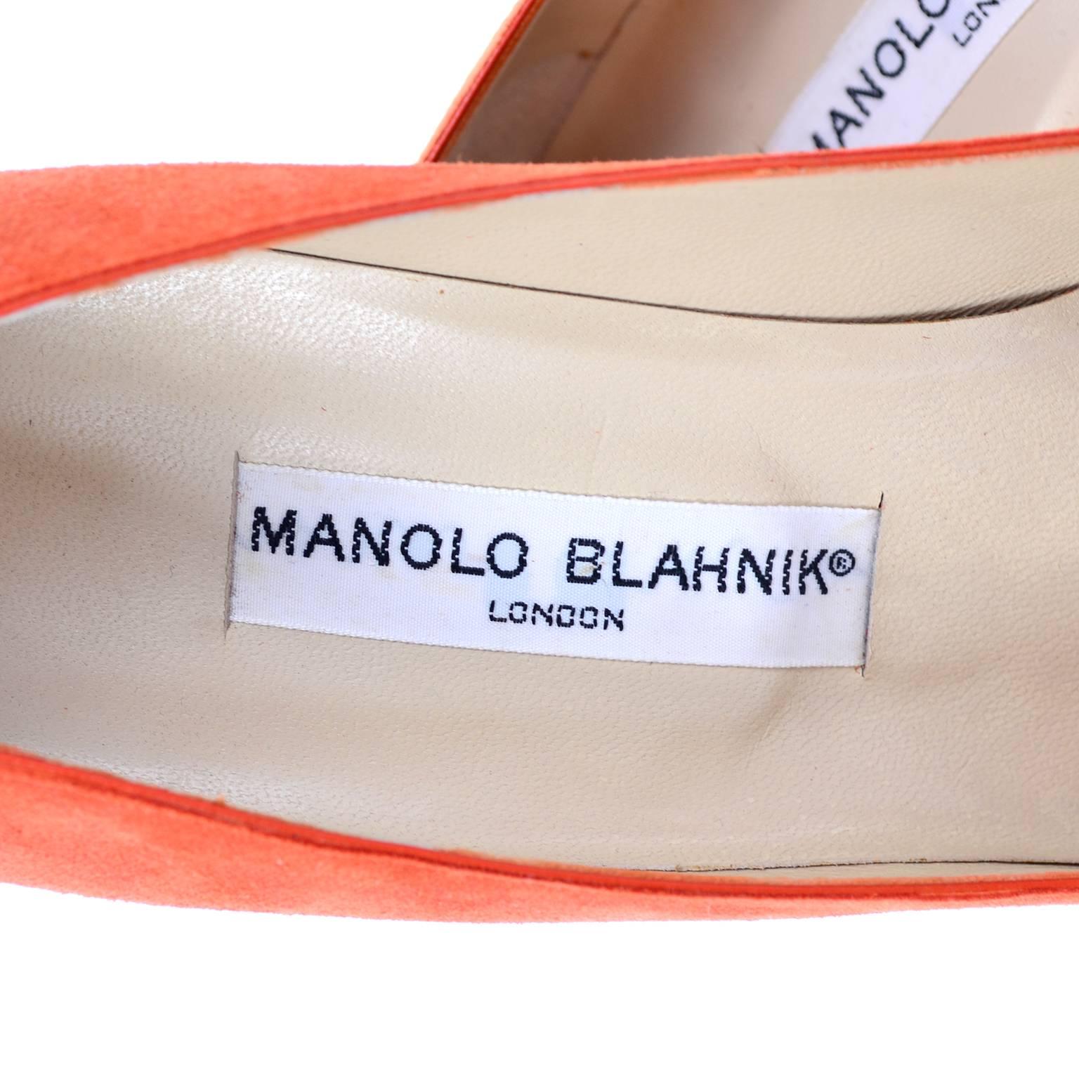 orange manolo blahnik shoes