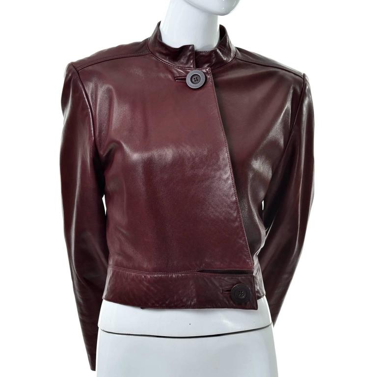 Vintage Geoffrey Beene Lambskin Short Jacket W Pleated Back From Black Vintage Geoffrey Beene Lambskin Short Jacket W Pleated Back From Neiman Marcus For