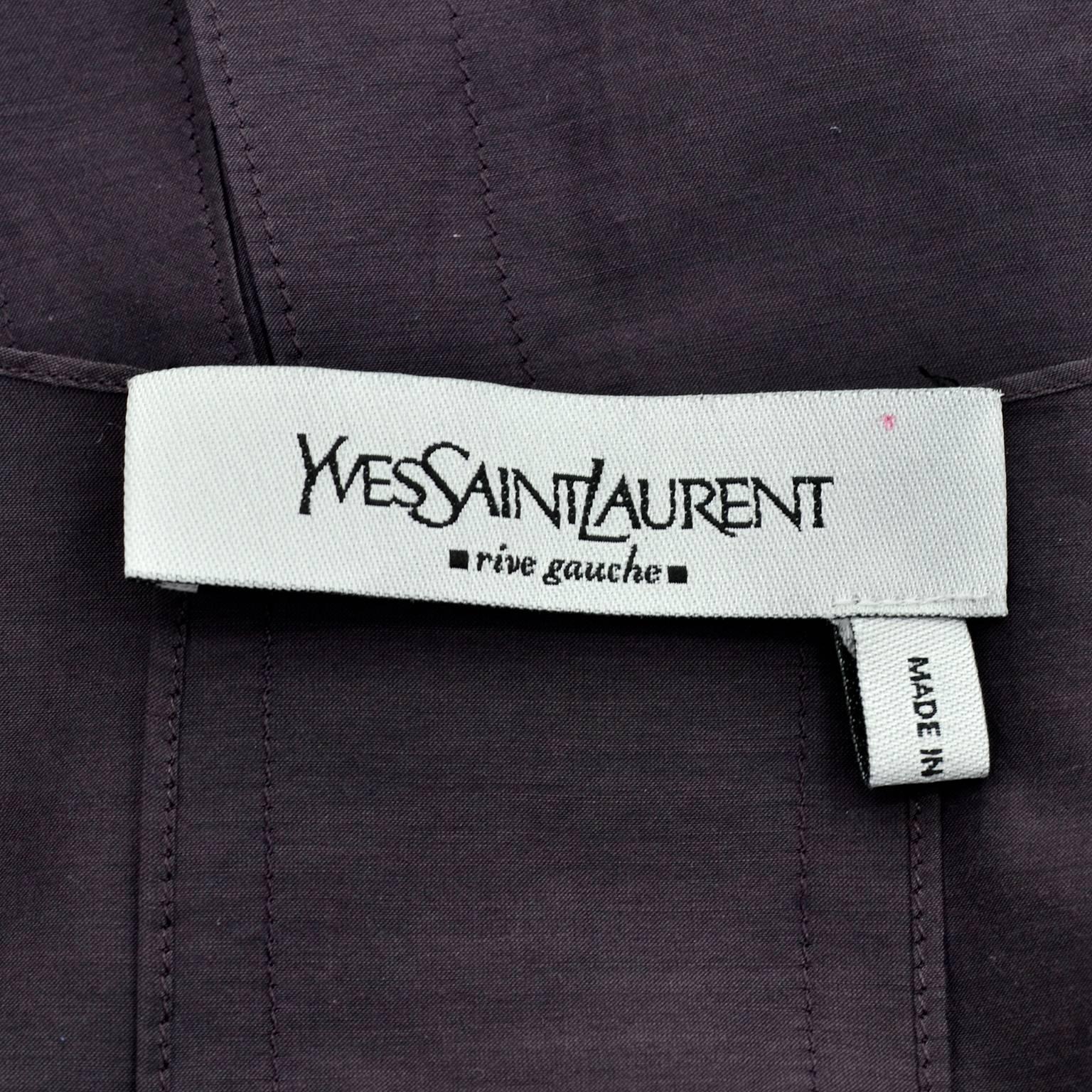 Women's Yves Saint Laurent Aubergine Purple Sleeveless Cotton top