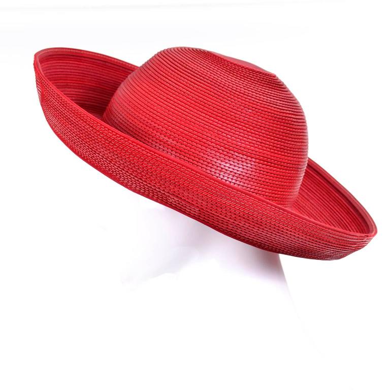 Patricia Underwood Vintage Red Leather Hat with Topstitching at 1stDibs ...