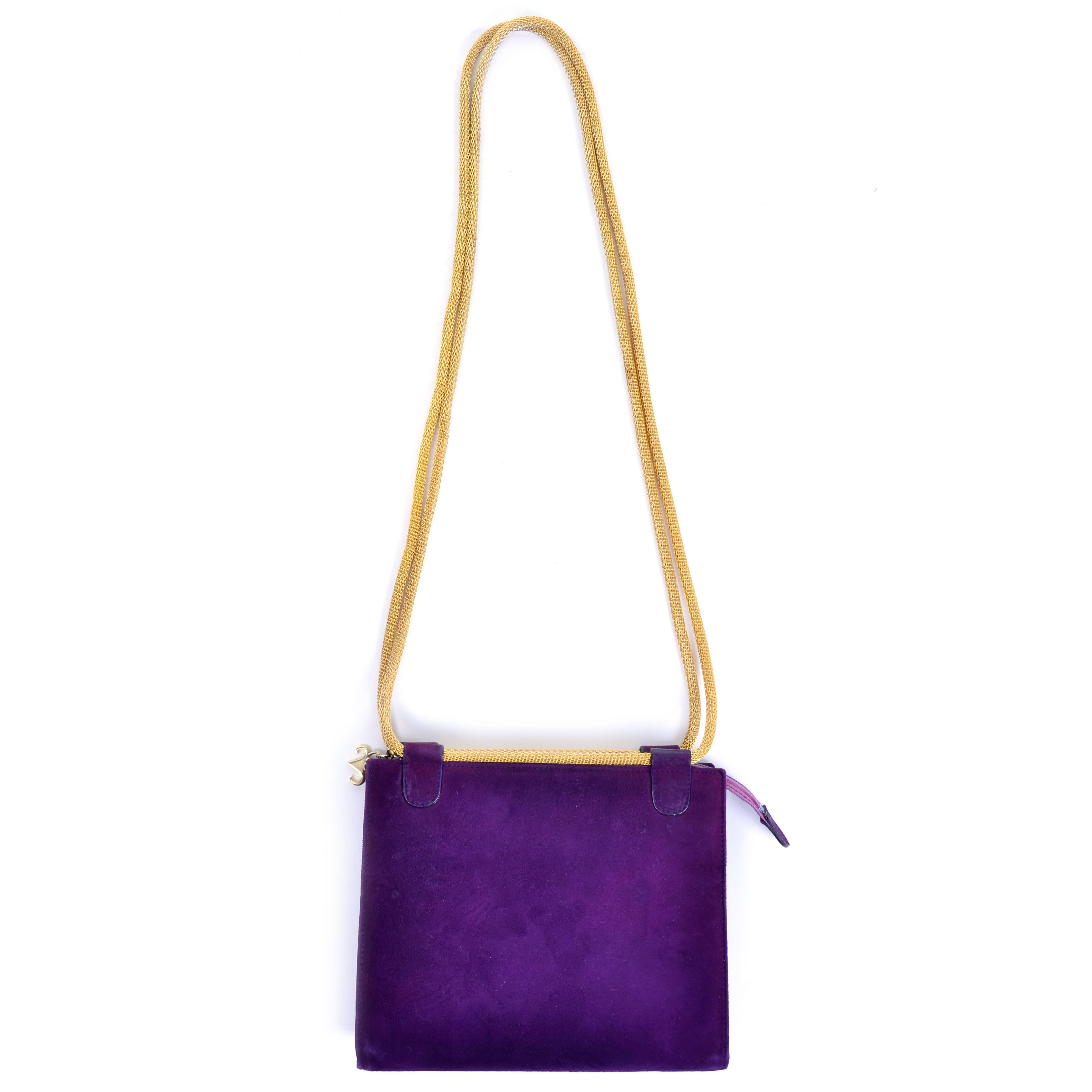 purple suede purse