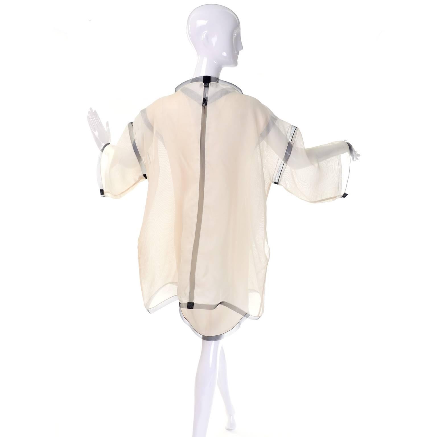 Women's Geoffrey Beene Vintage 2pc Cream and Black Silk Dress and Coat Suit Outfit 