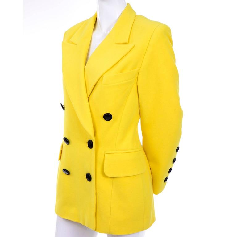 1980s Escada by Margaretha Ley Vintage Yellow Cashmere and Wool Blazer ...