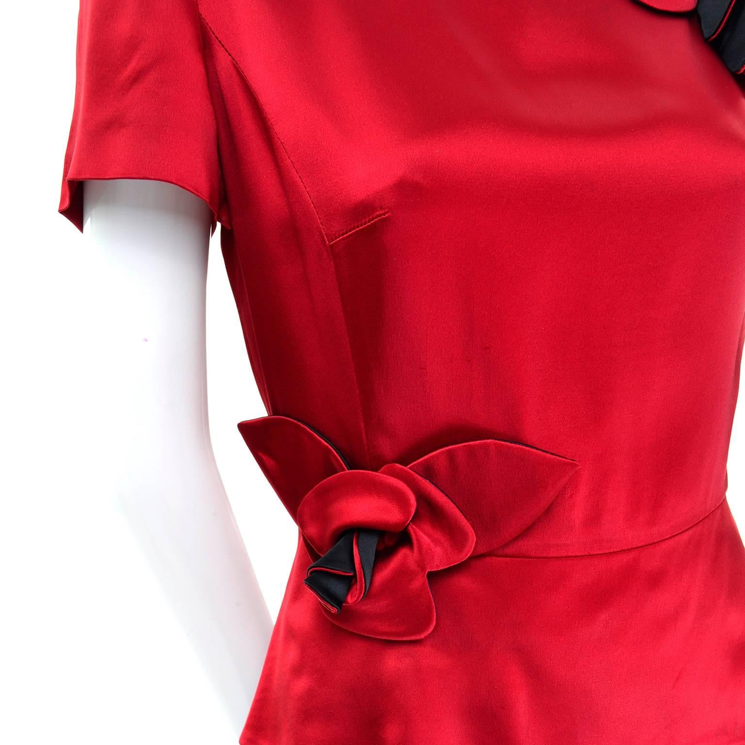 red and black colorblock dress