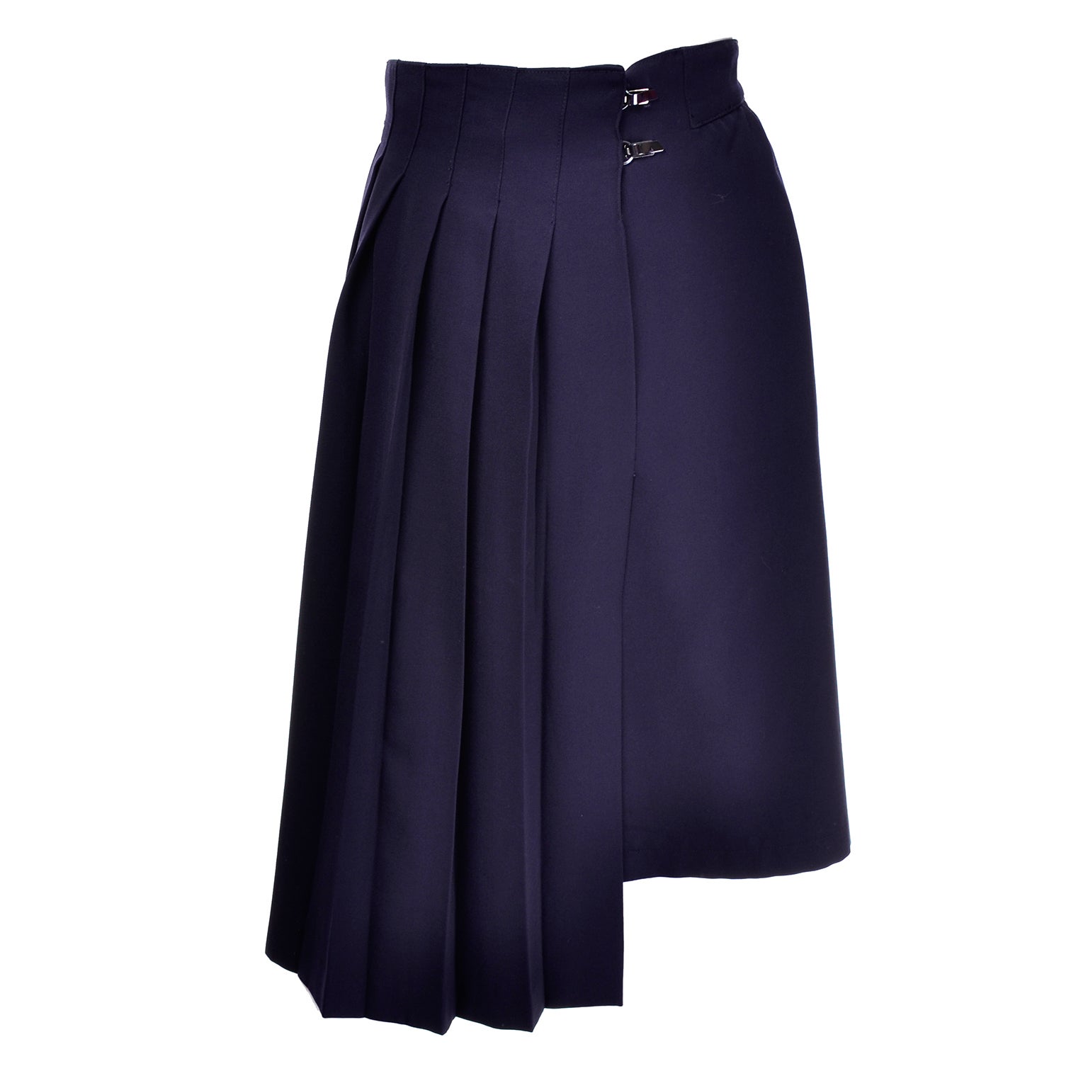 navy wool skirt