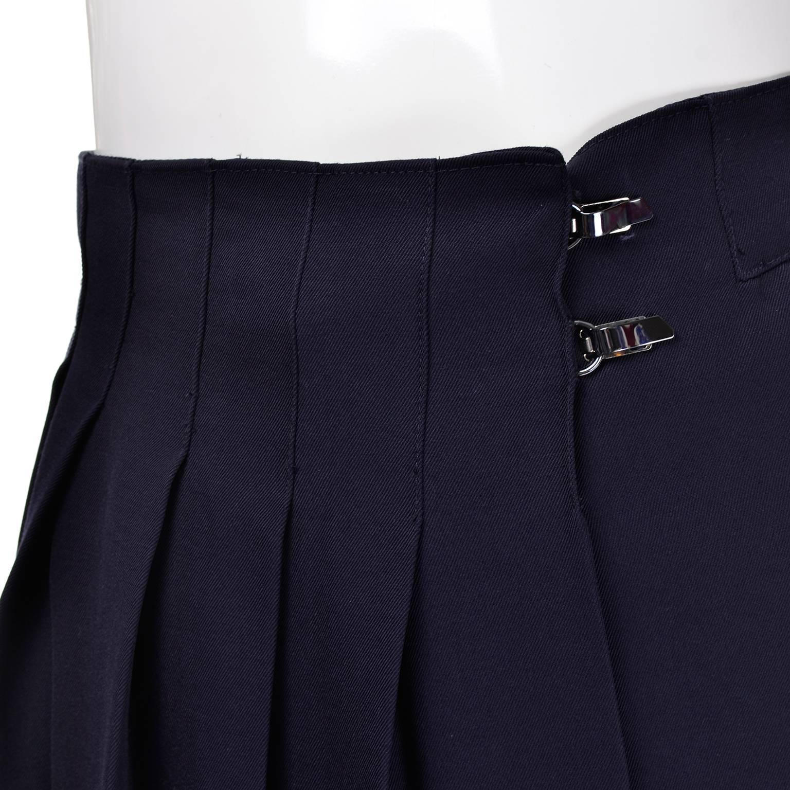 navy wool skirt