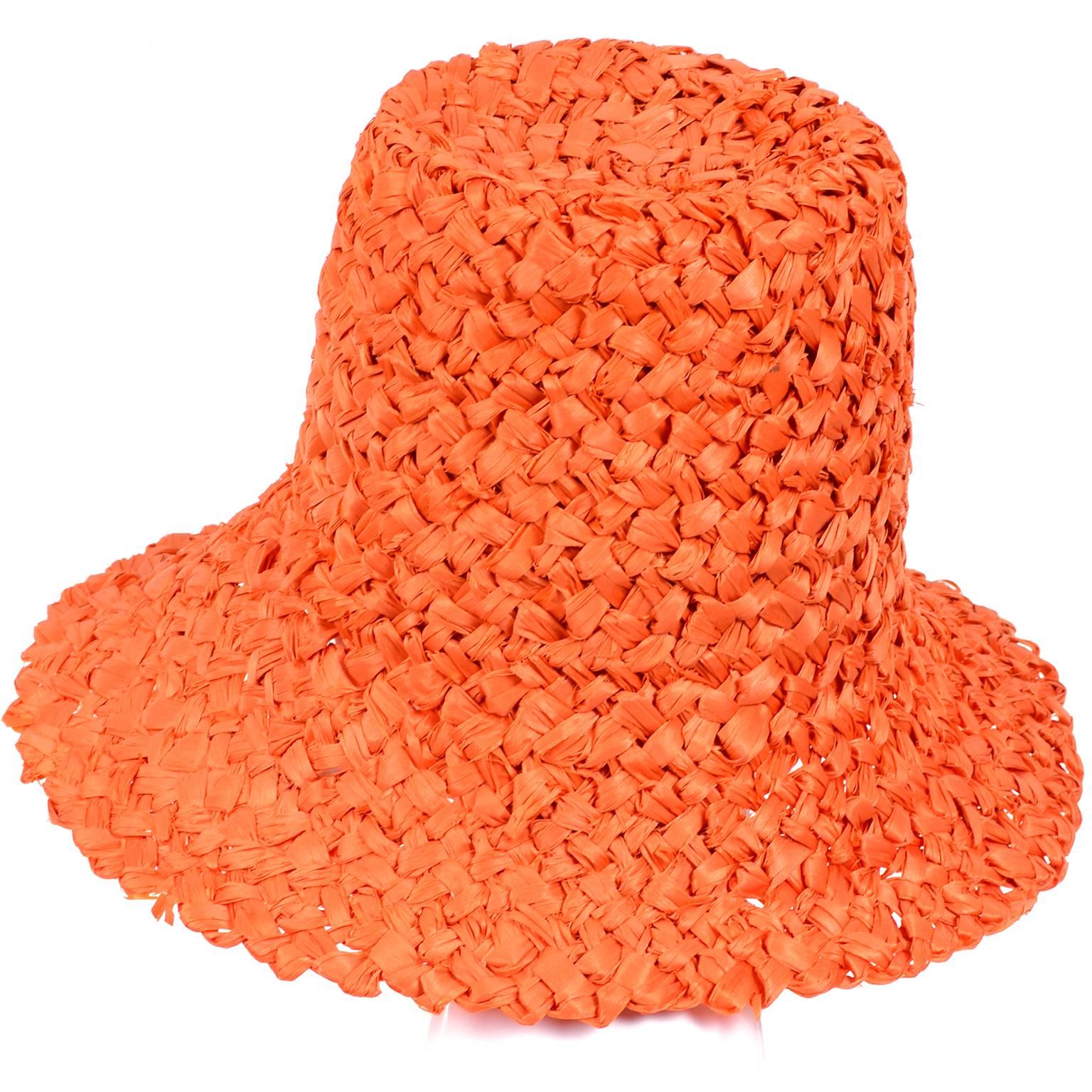 orange straw hat