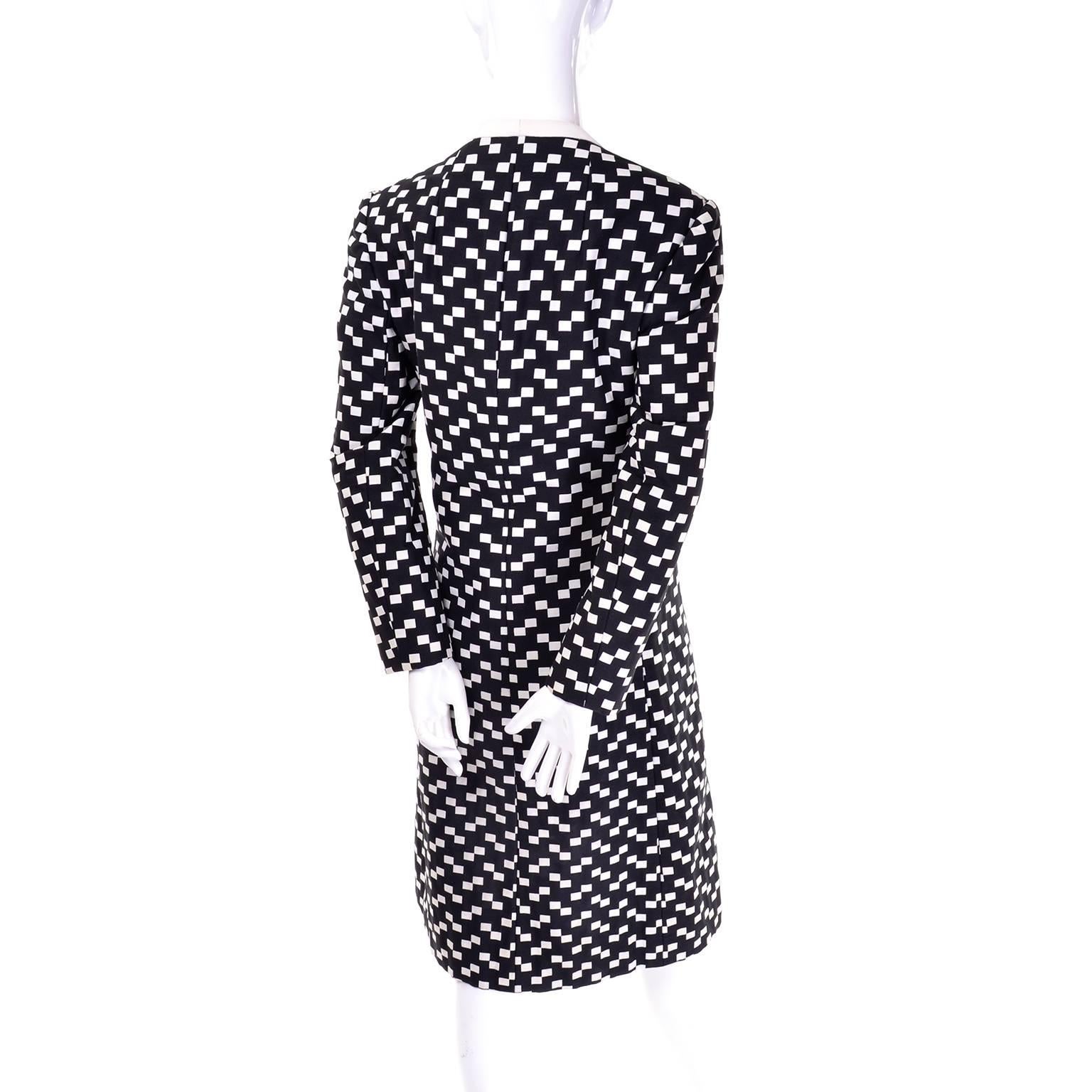 1960s Christian Dior Vintage Coat Black And White Checked Montaldos at ...