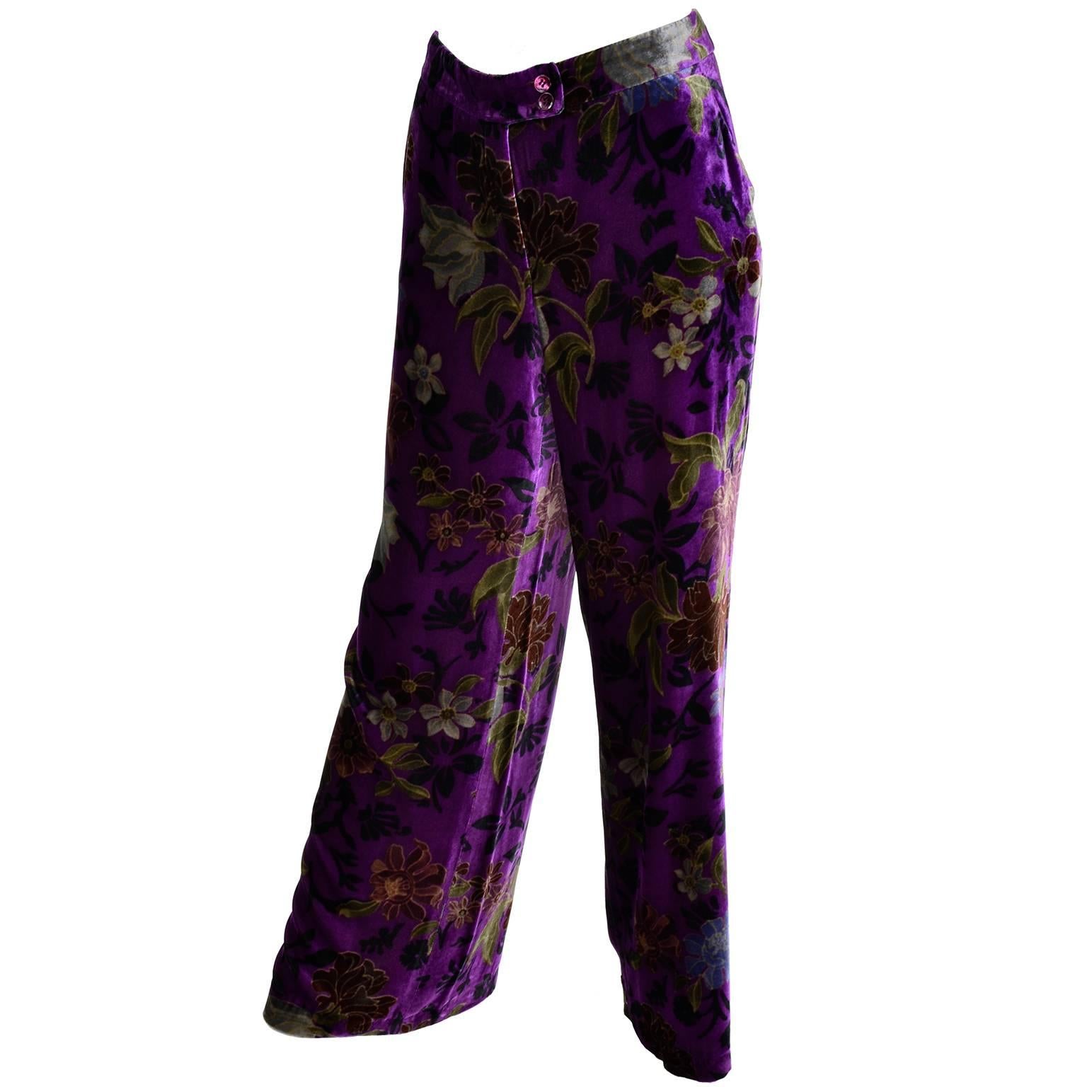 purple velvet pants