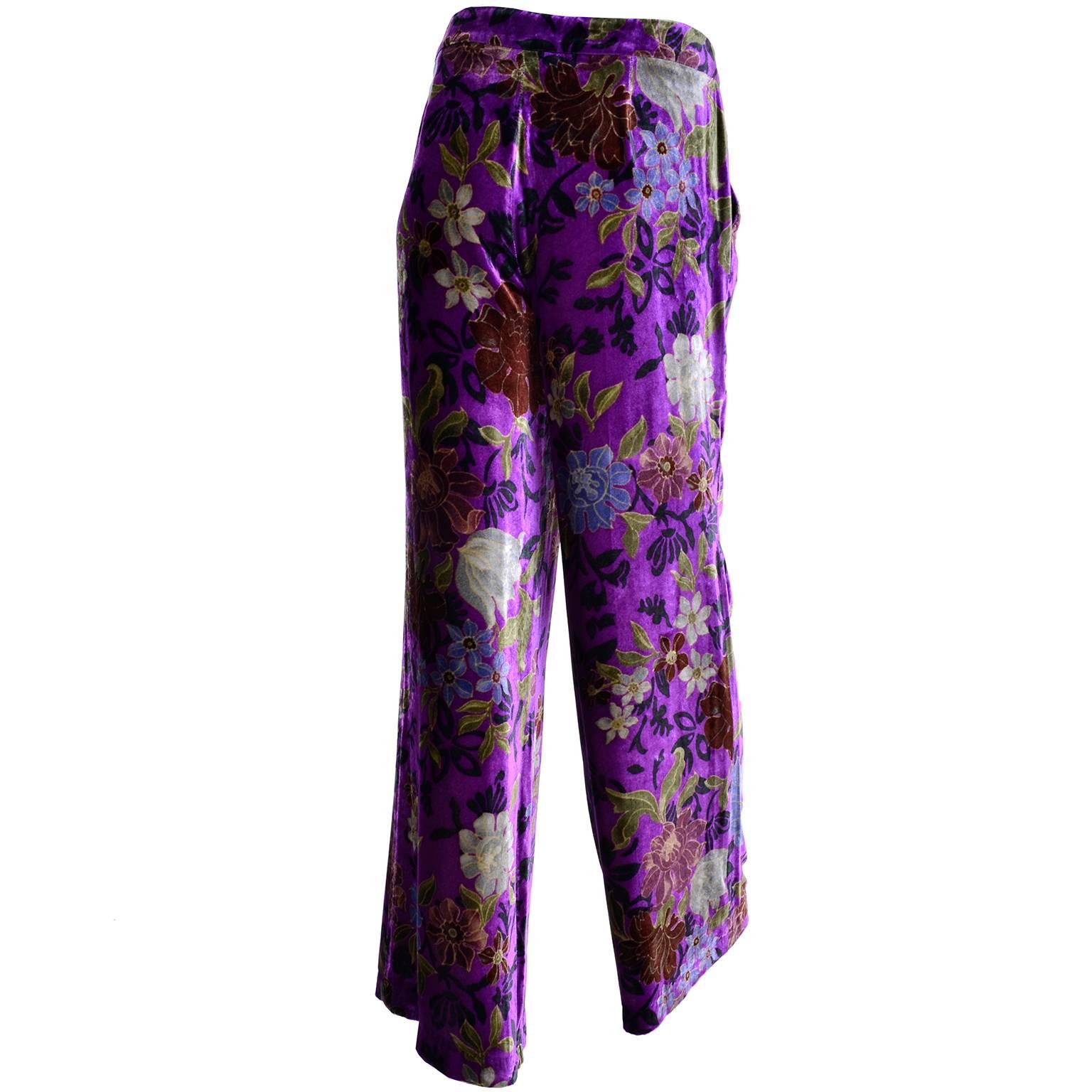 purple floral pants