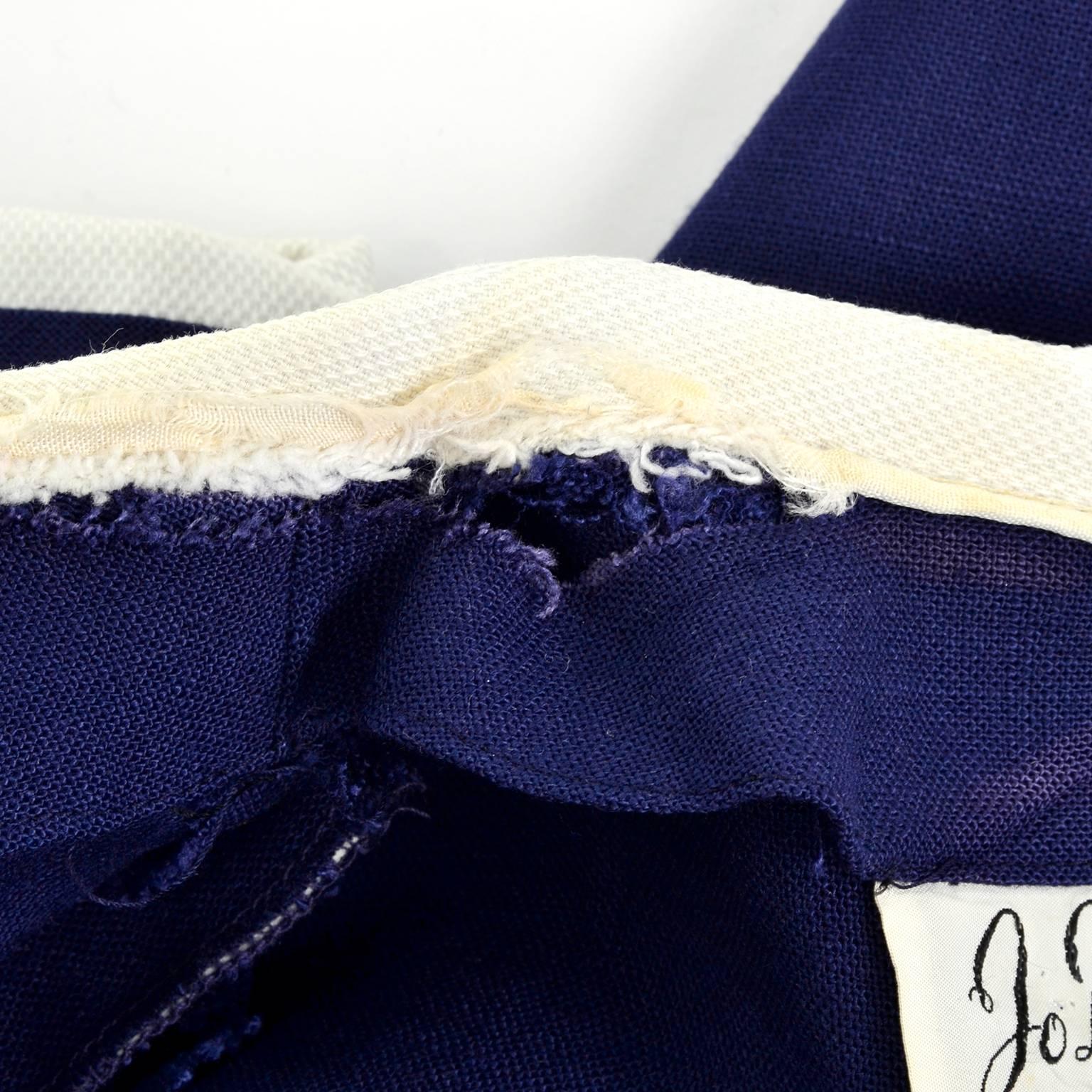 Vintage Navy Blue & White 2 Pc \Dress w/ peplum Worn by Jessica Chastain  3