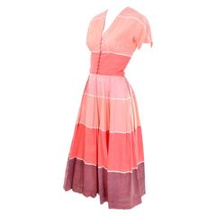 Vintage McMullen 1950s Dress Shades of Peach & Orange Worn By Jessica Chastain 2