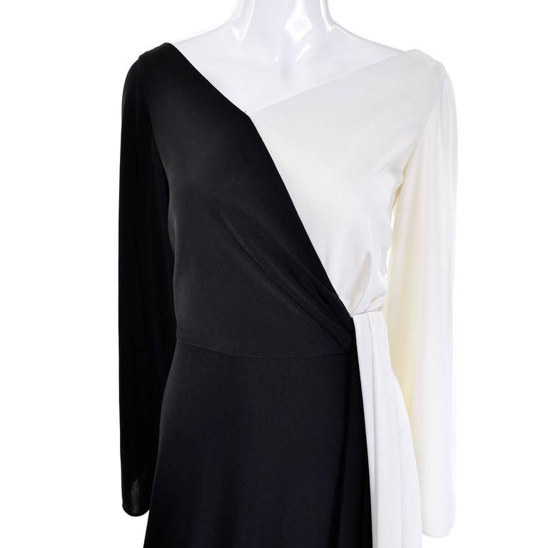 Estevez Vintage Black and White Jersey Dress New With Original Tags In New Condition For Sale In Portland, OR