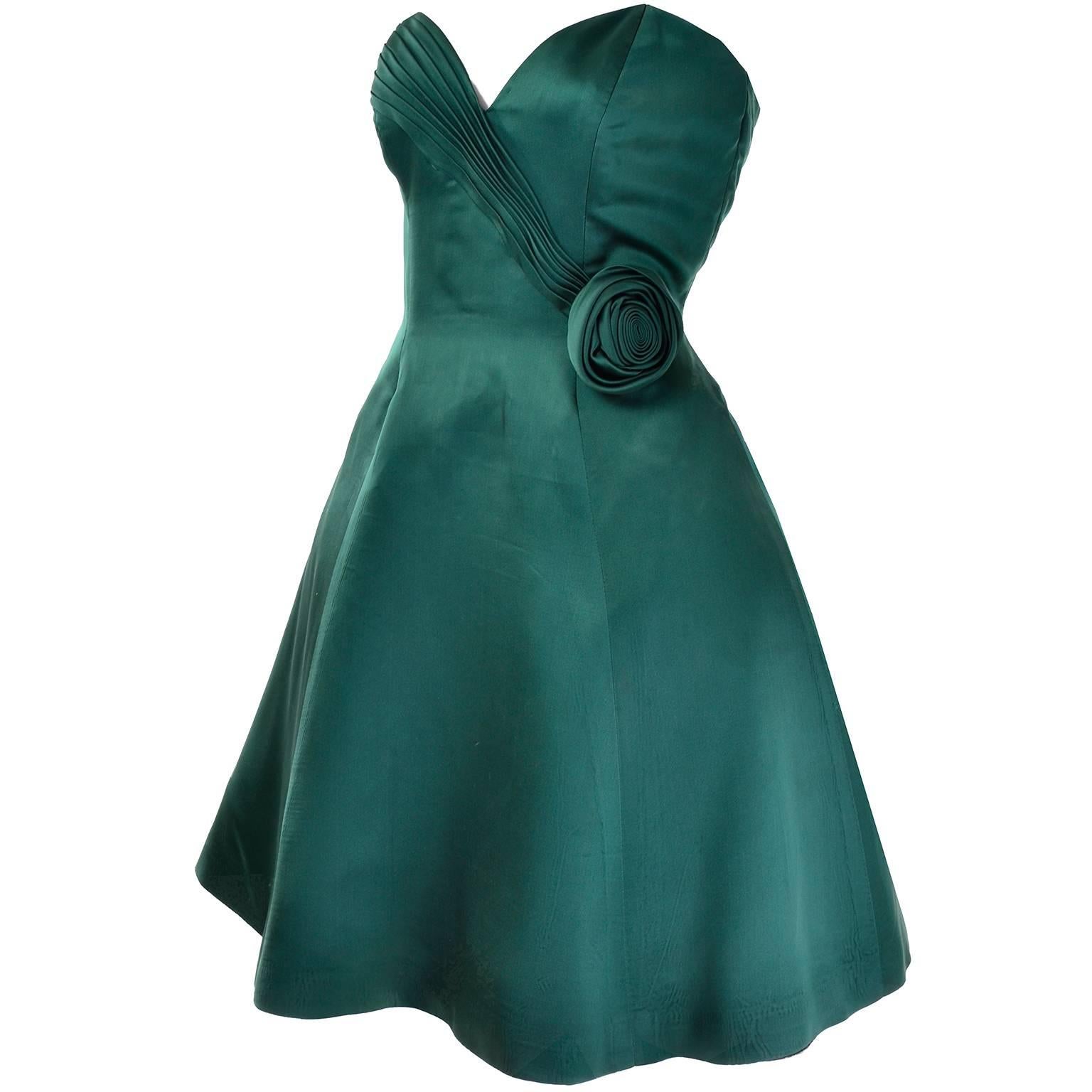 teal strapless dress