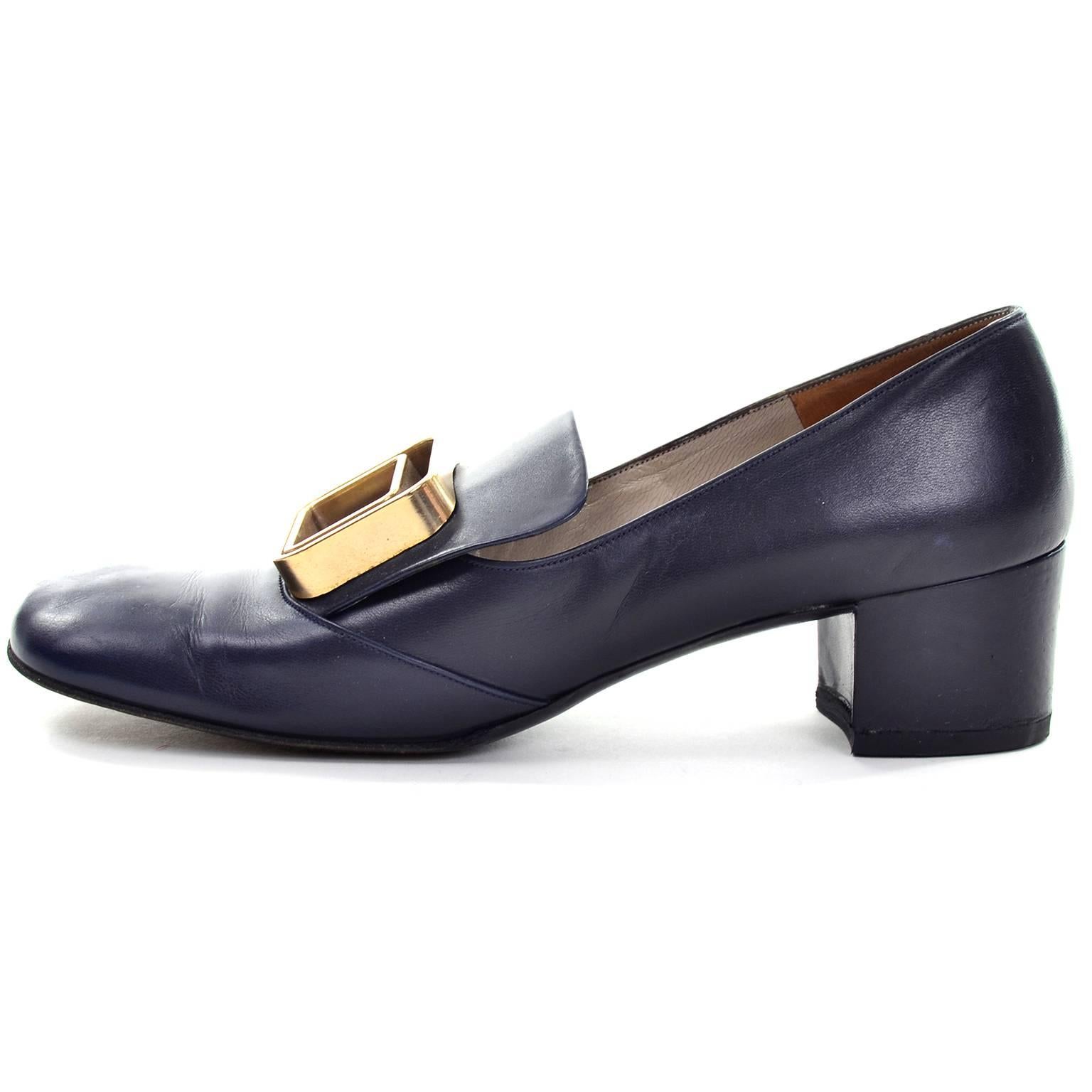 navy vintage shoes