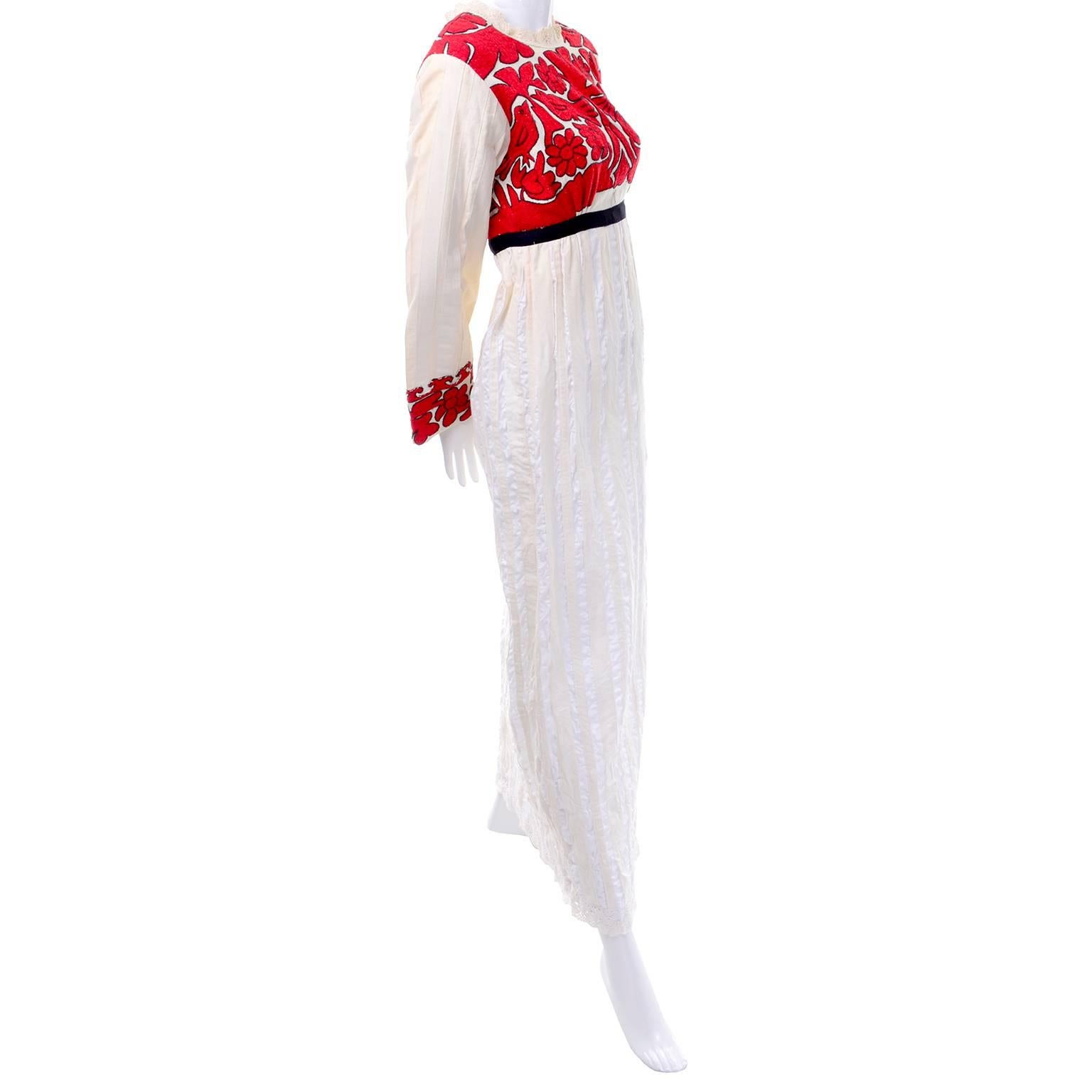 white embroidered folk dress