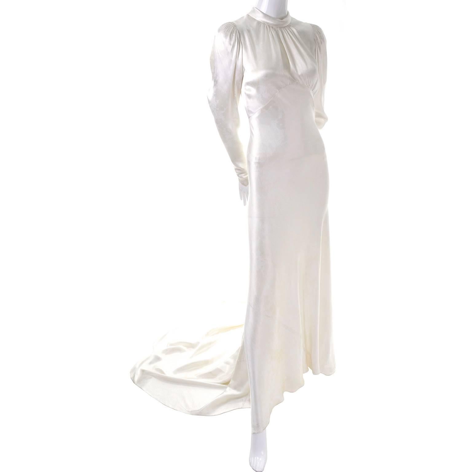 vintage white silk dress