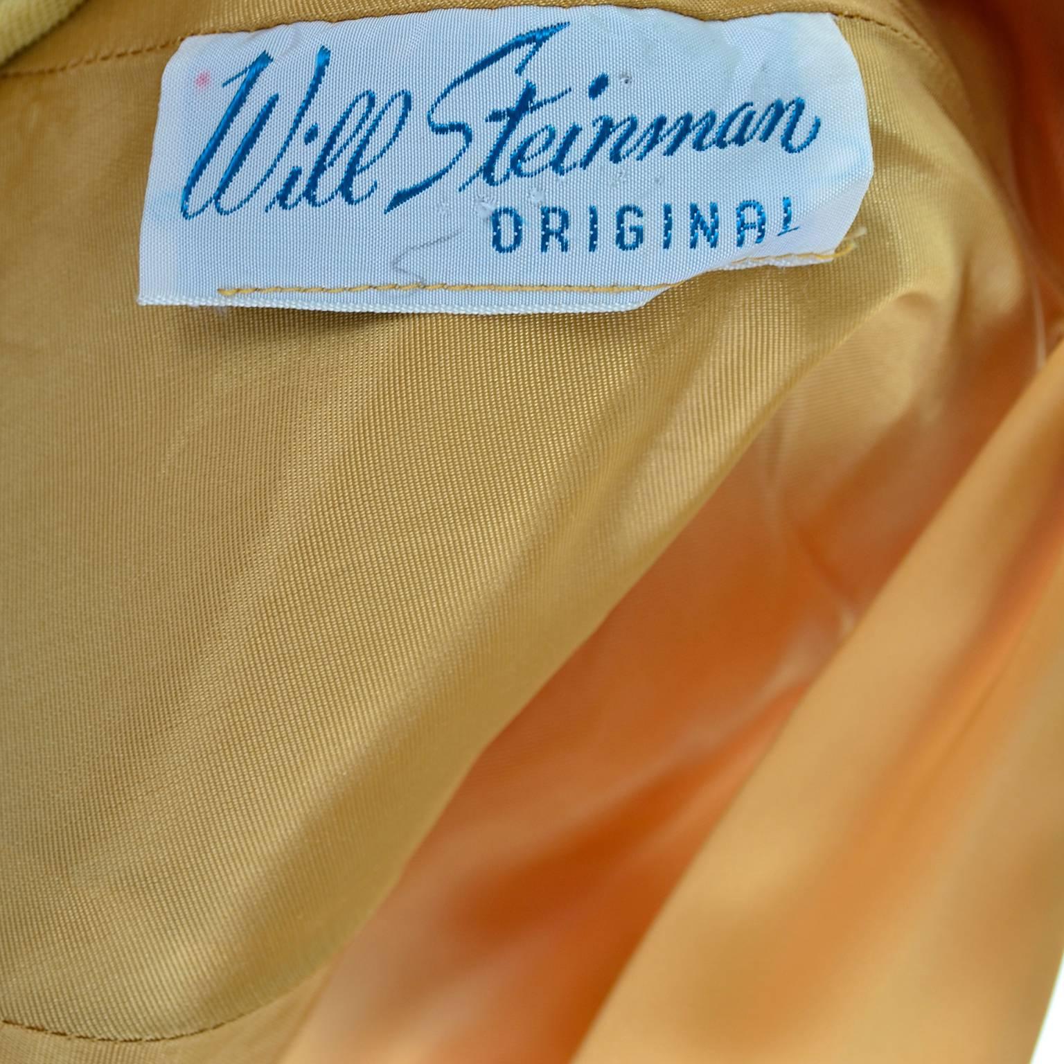 Will Steinman Vintage Gold Beaded Formal Evening Gown Dress w/ Shelf Bust XS 2