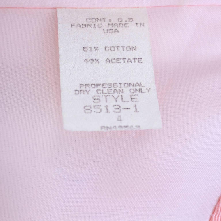 Victor Costa 1980s Bergdorf Goodman Pink & Black Vintage Dress w/ Beading & Bows 5