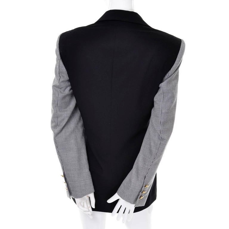 Blazer En Laine Vierge à Carreaux ESCADA By Margaretha Ley - Taille 40/8/10, Comme Neuf - Fabriqué En Allemagne