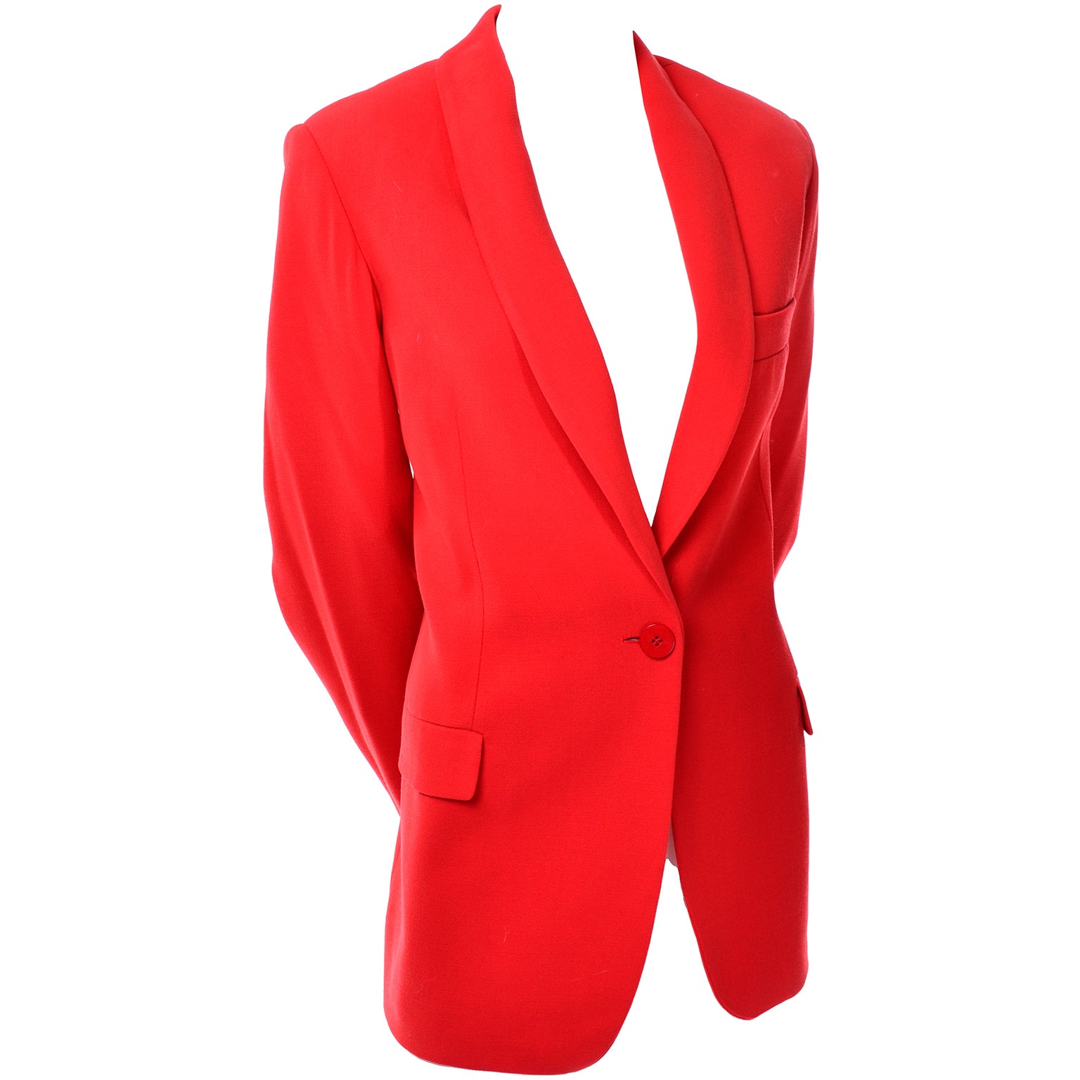 red armani coat