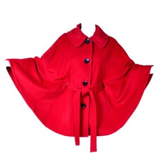 Cherry Red Vintage Ellen Tracy Wool Cape 11
