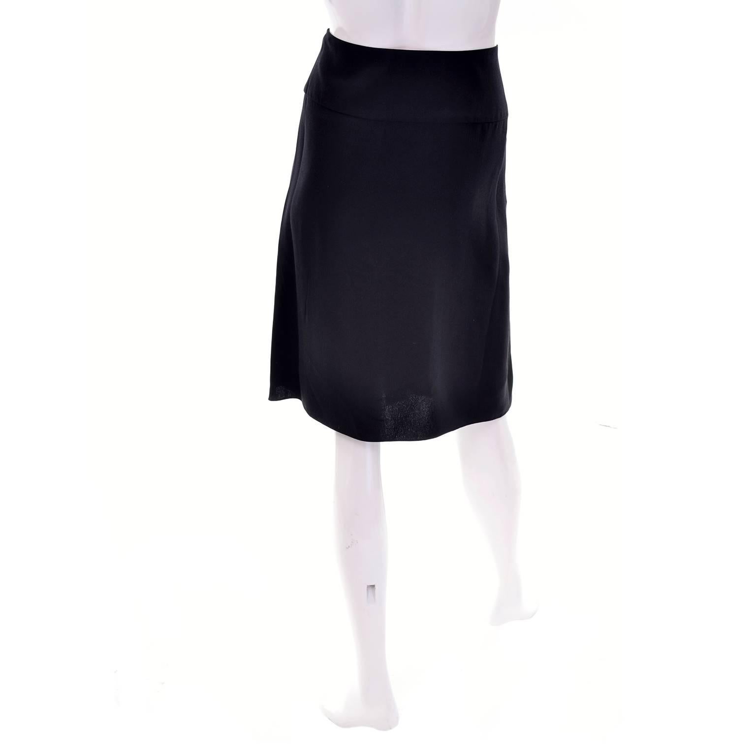Christian Lacroix Vintage Black Silk & Rayon Skirt W/ Sequins & Appliques 10/12 2