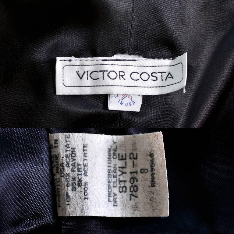 1980s Victor Costa Vintage Strapless Velvet and Taffeta Black Dress at ...