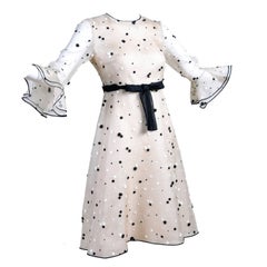 Documented 2011 Valentino Dress in Cream Organza w Black & White Flowers