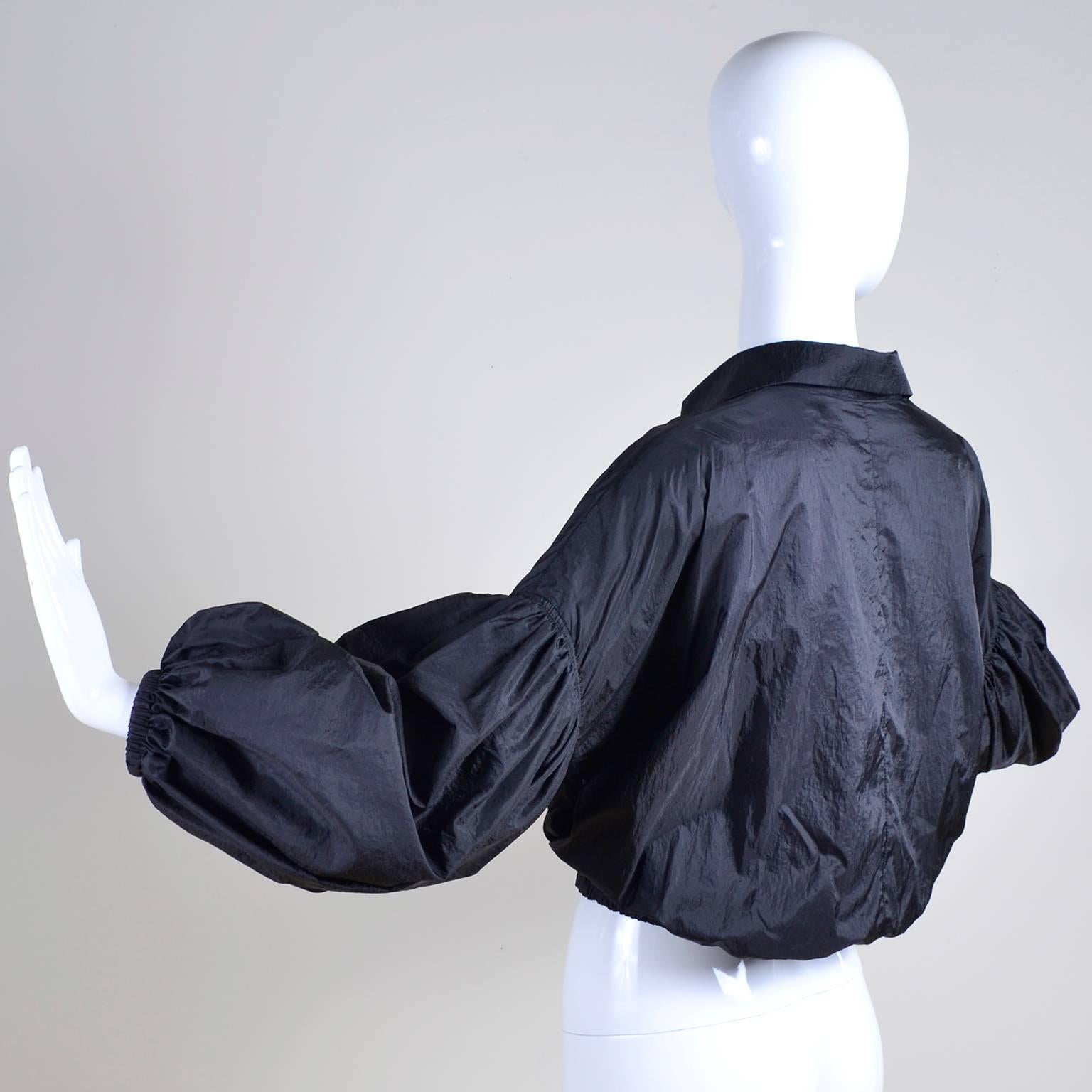 Women's Stella McCartney Black Statement Sleeve Cropped Jacket or Top
